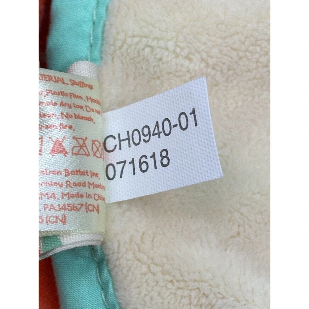 B Cuddly Bunny Rabbit‎ Plush Lovey Baby Security Blanket Orange Aqua Triangles